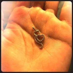 Diamond pendant cat necklace in sterling silver